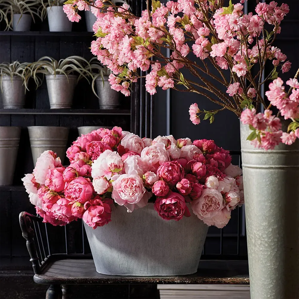 Meira Peony Faux Floral Bundle - Pink