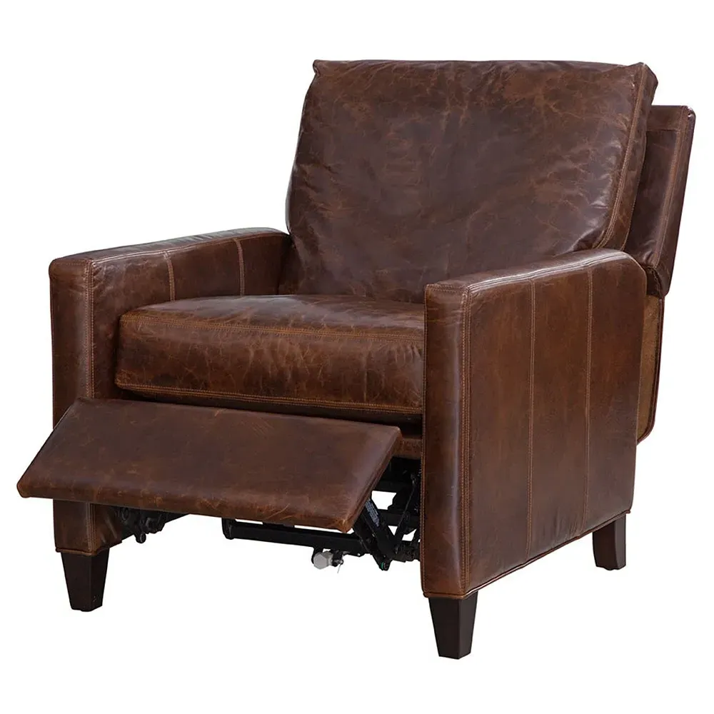 Melanie Power Recliner Chair - Brown, Leather