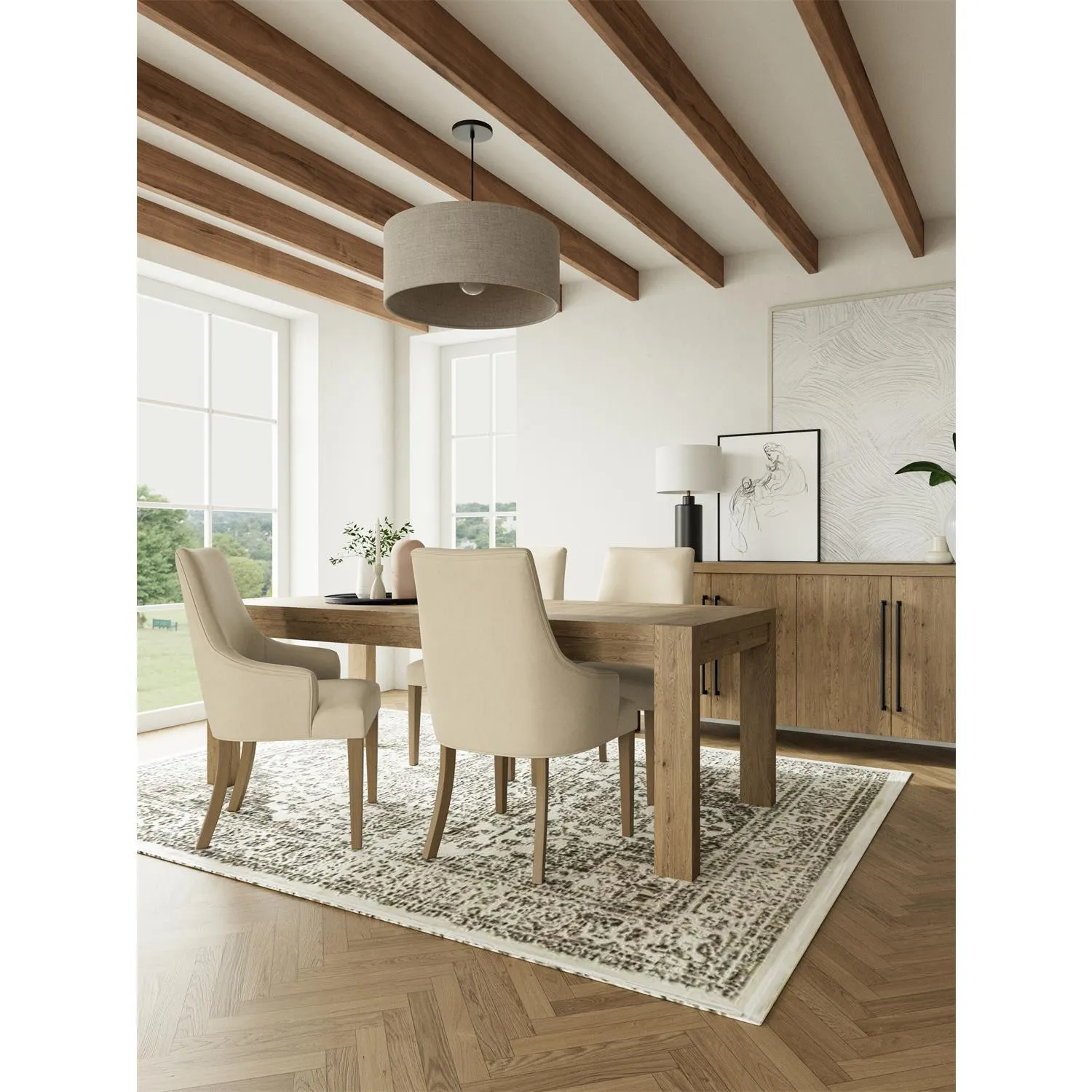Melanie Rectangular Extendable Dining Table - Brown, Oak