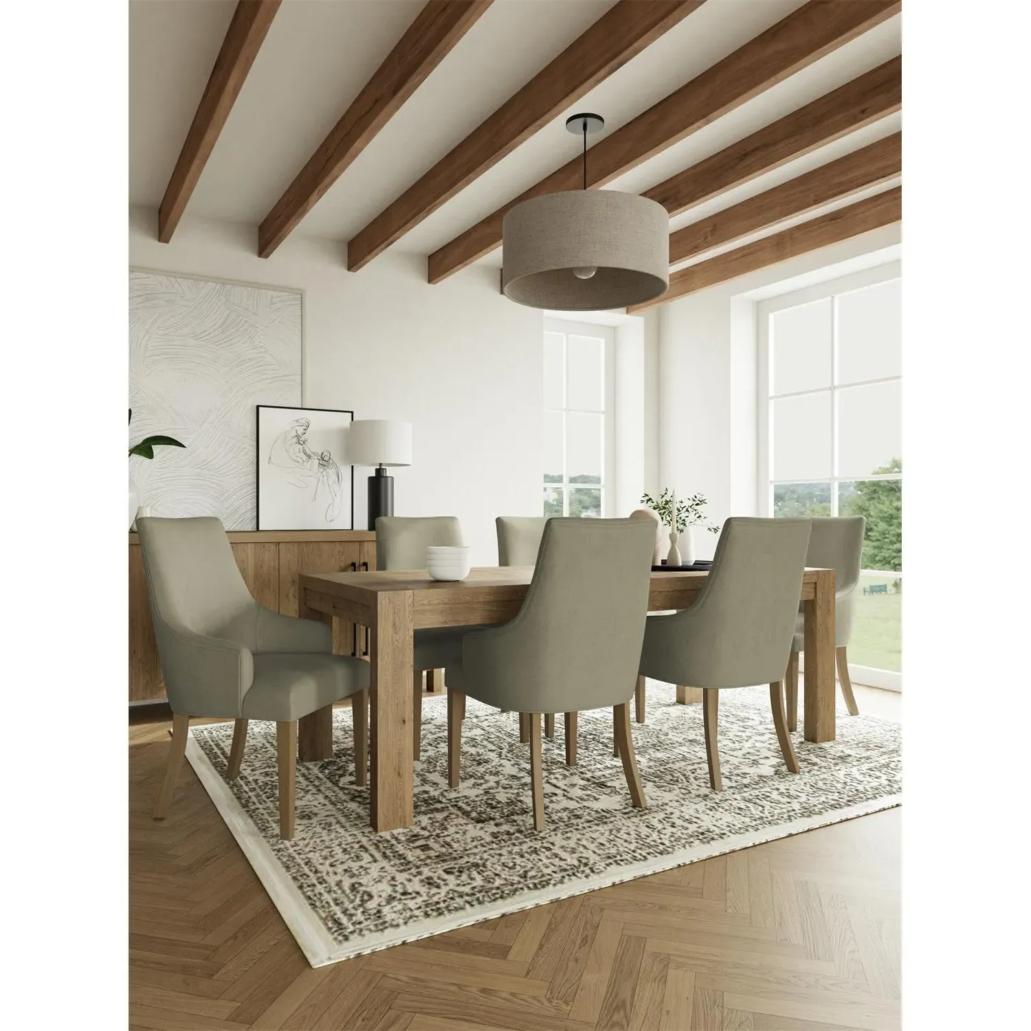 Melanie Rectangular Extendable Dining Table - Brown, Oak