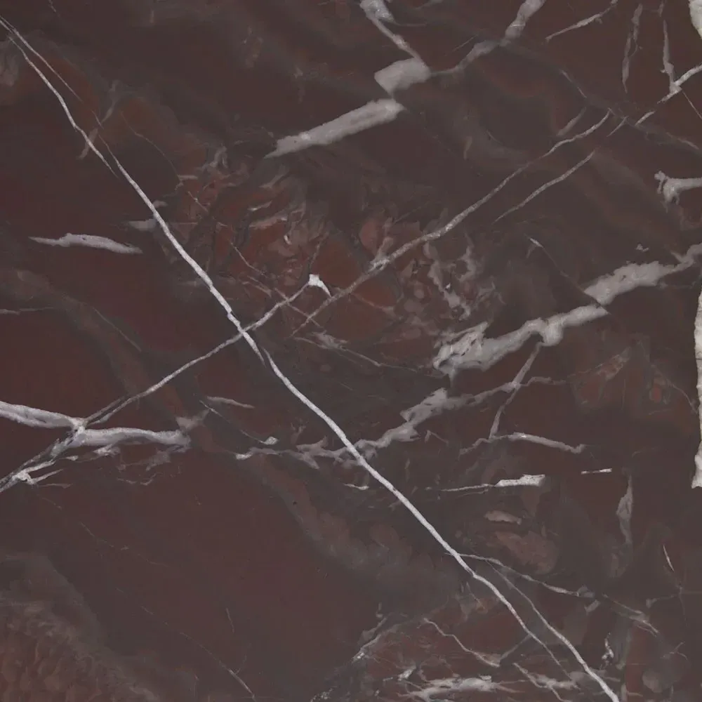 Melanie Round Coffee Table - Merlot Red, Marble