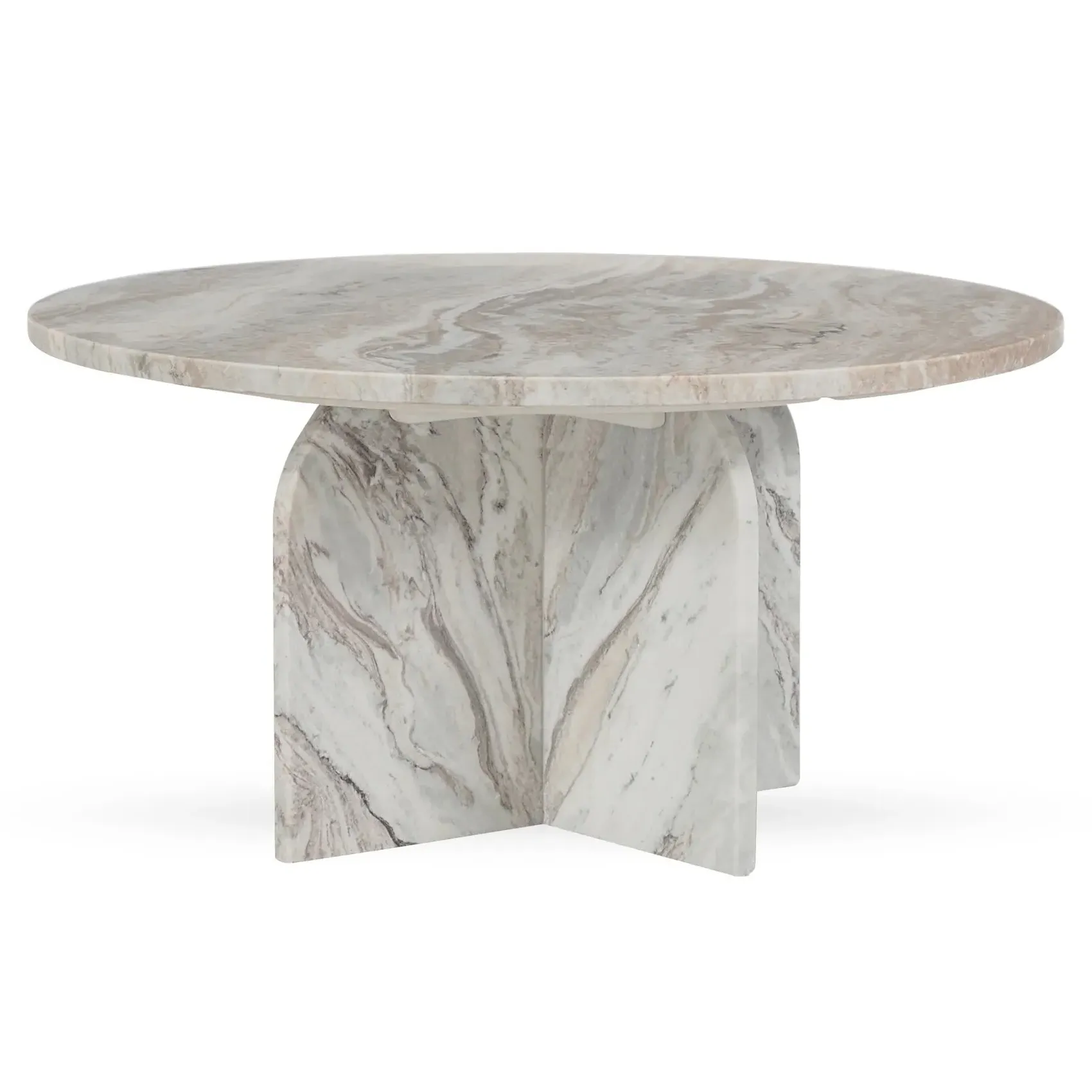 Melanie Round Coffee Table - Rusty Grey, Marble