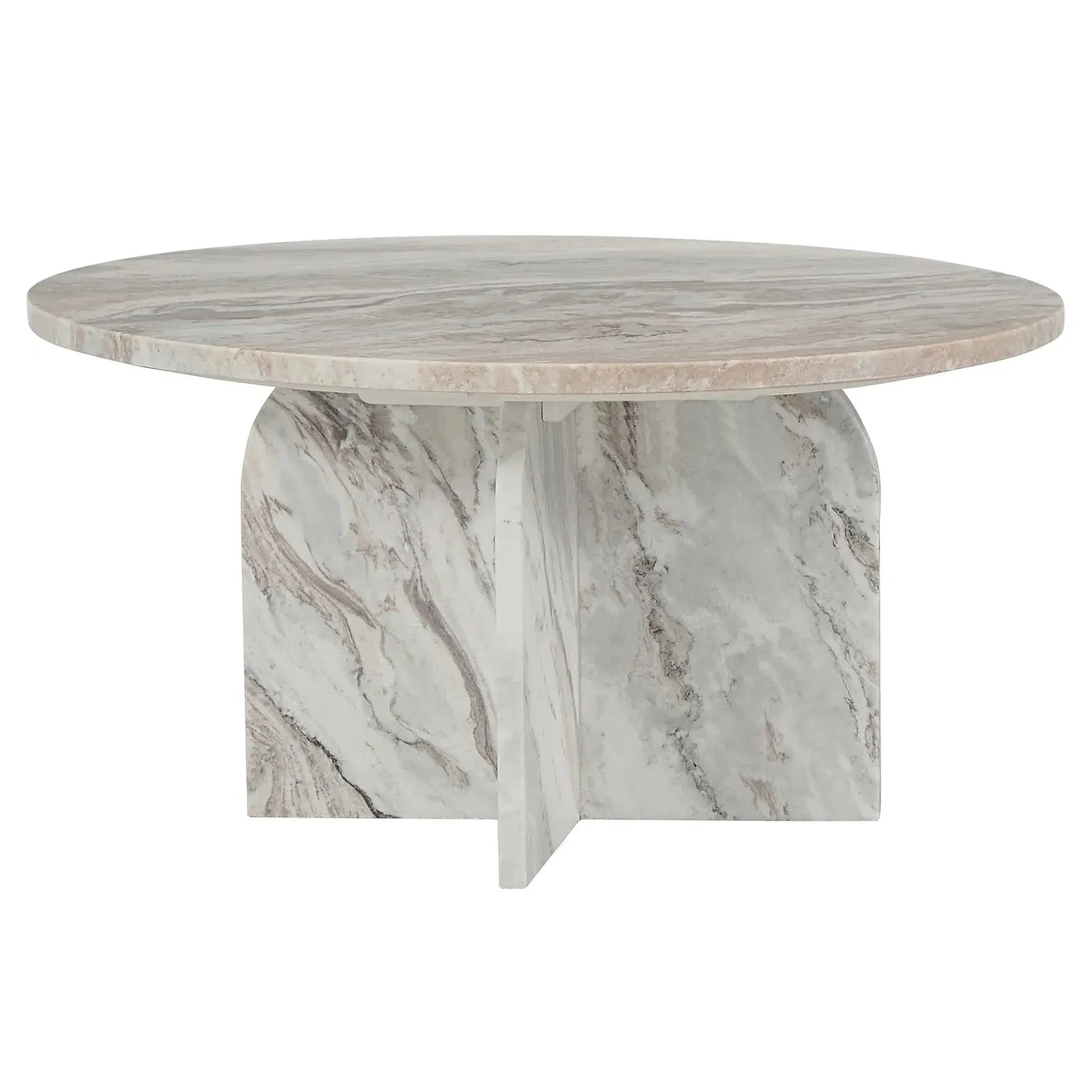 Melanie Round Coffee Table - Rusty Grey, Marble image