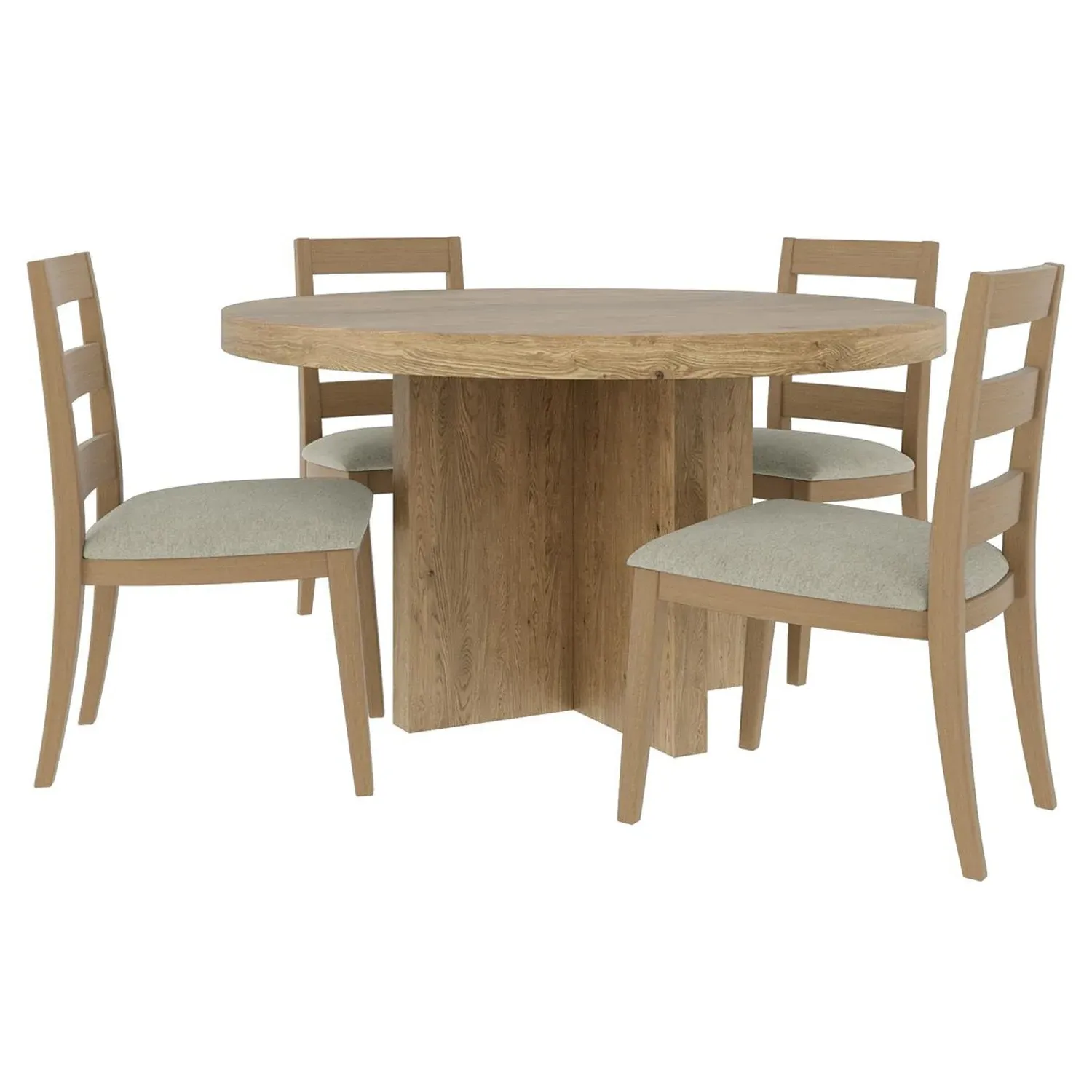 Melanie Round Dining Table - Brown, Oak