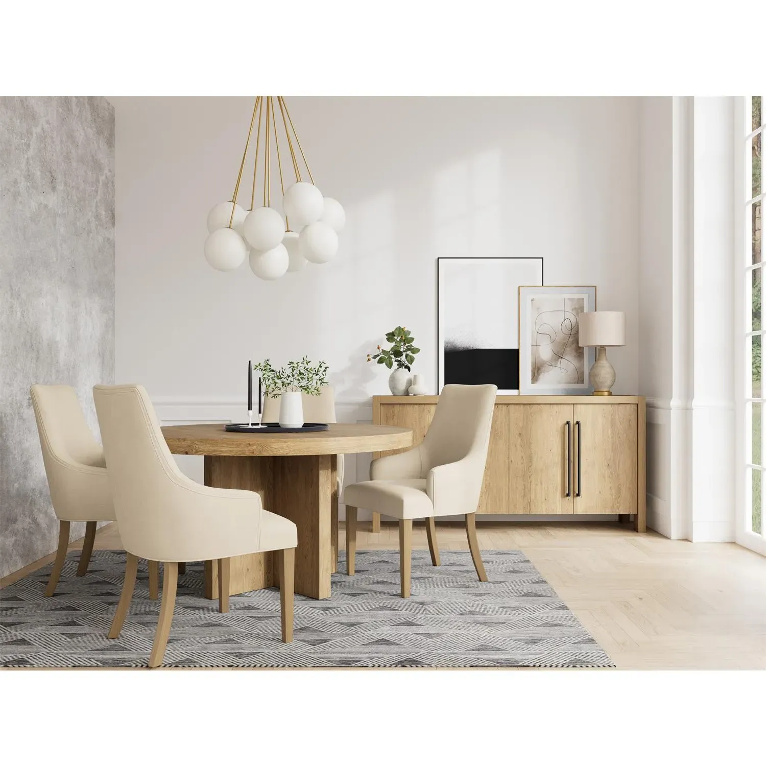 Melanie Round Dining Table - Brown, Oak