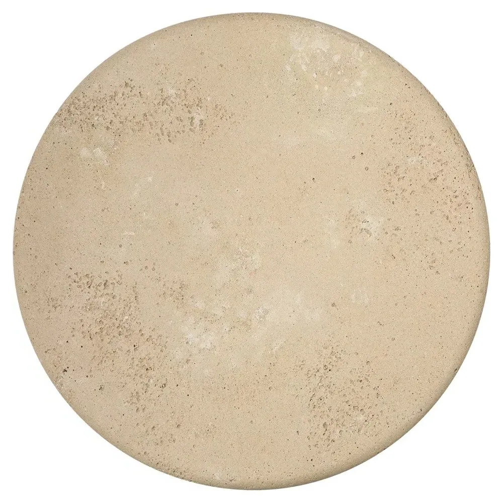 Melanie Round Pedestal Accent Table - Beige, Concrete