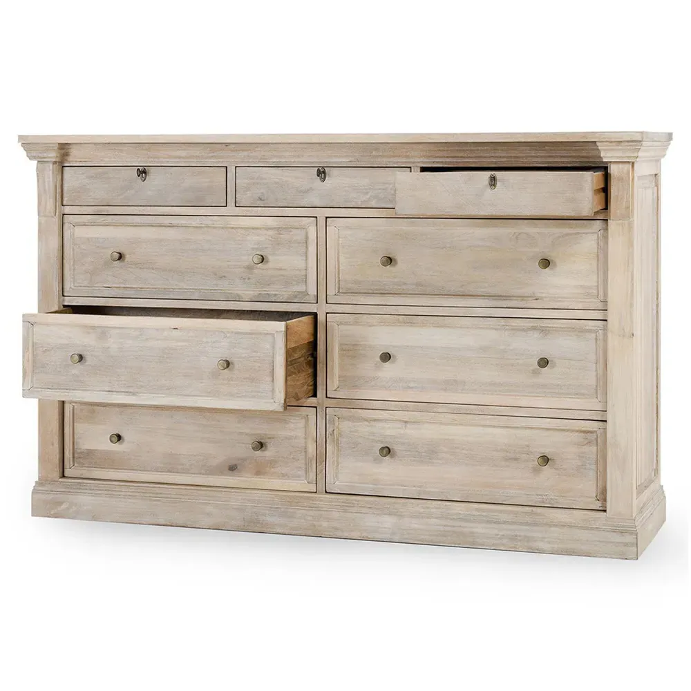 Melany Dresser - White Wash, Mango Wood