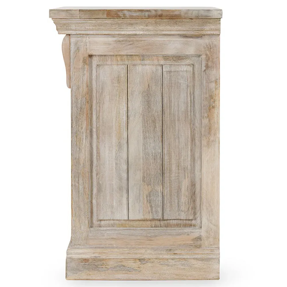 Melany Nightstand - White Wash, Mango Wood