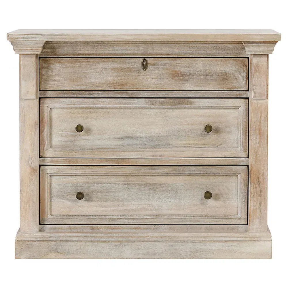 Melany Nightstand - White Wash, Mango Wood image
