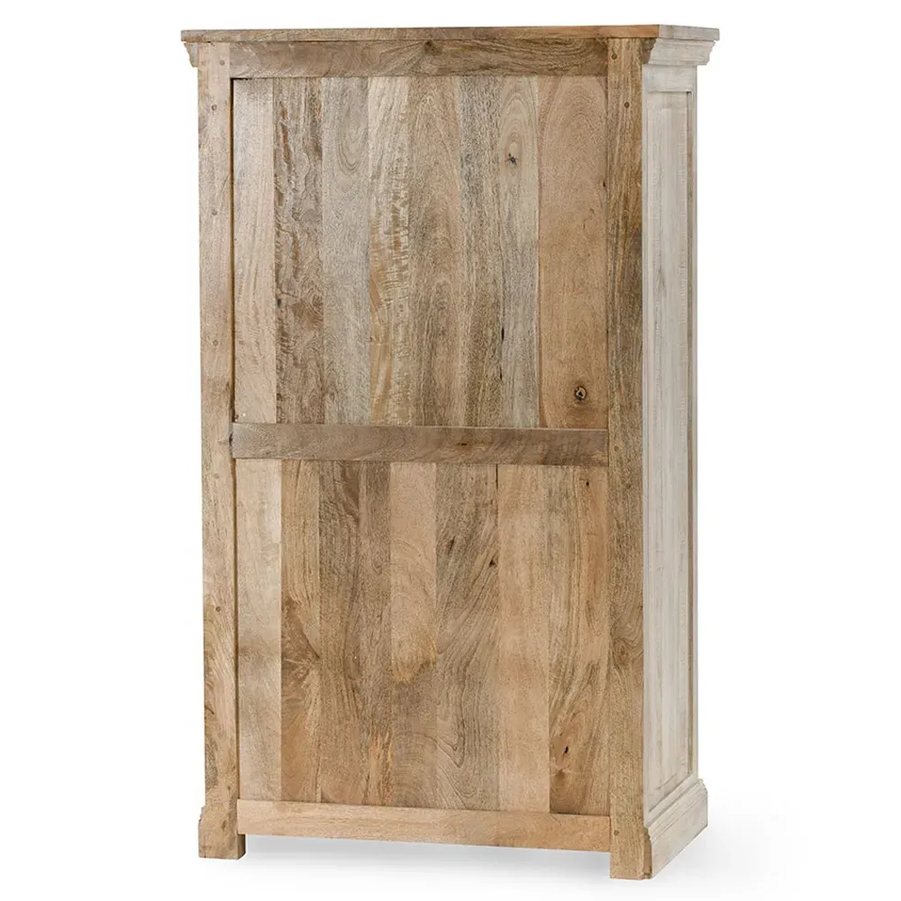 Melany Tall Chest - White Wash, Mango Wood