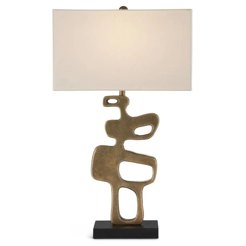 Meldi Granite Base Table Lamp - Antique Brass, Aluminum