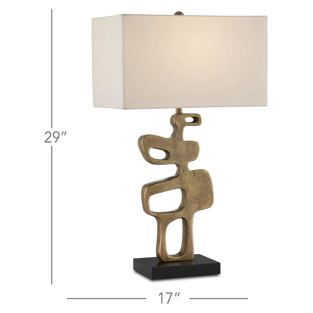 Meldi Granite Base Table Lamp - Antique Brass, Aluminum