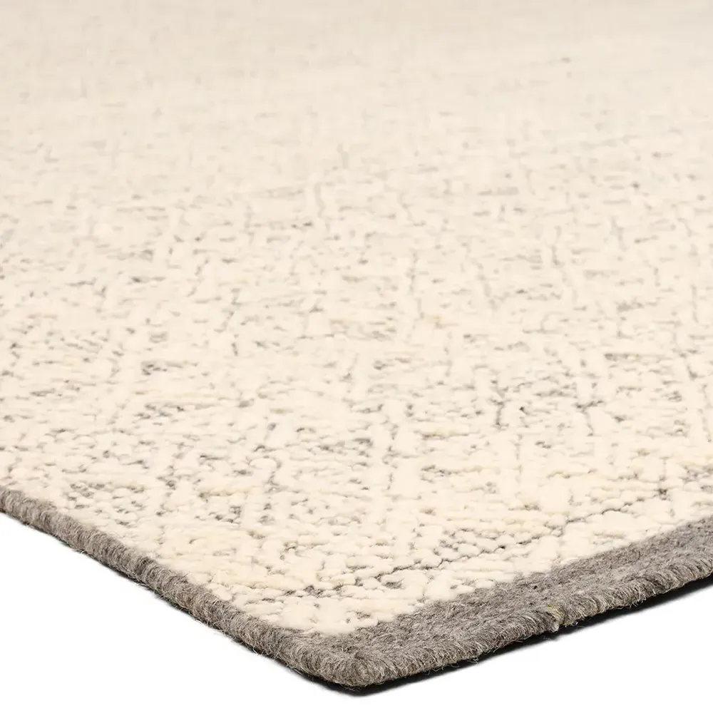 Melina Merwyn Border Solid Rug Sample - Brown, Wool