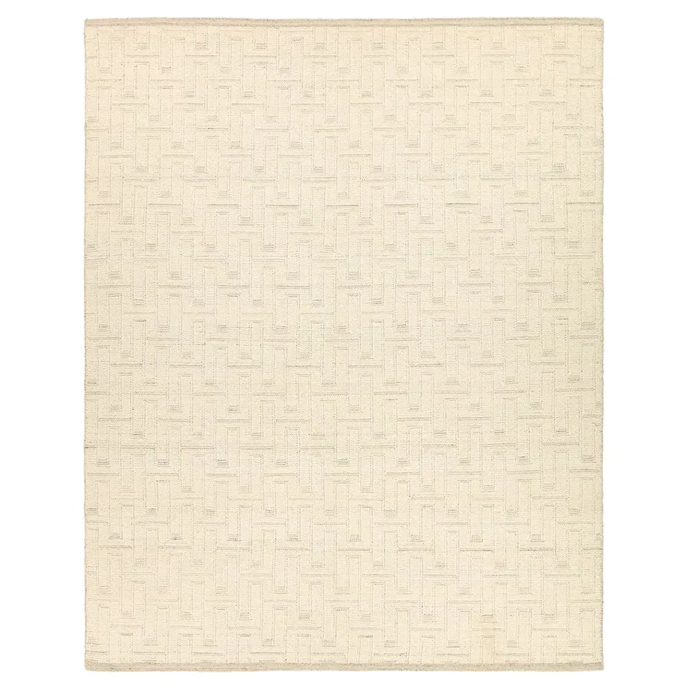 Melina Taren Textured Solid Rug - Cream, Wool