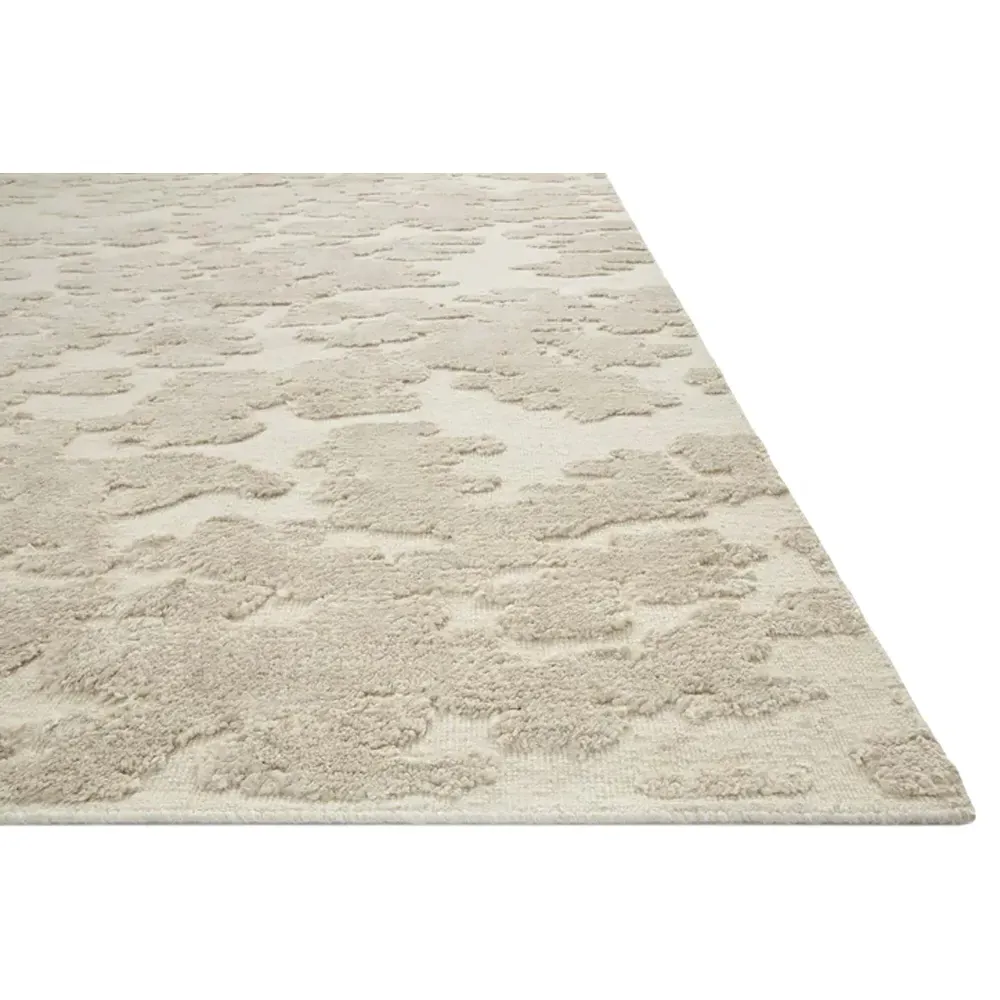 Meliora Patterned Hand Knotted Rug - Beige, Wool