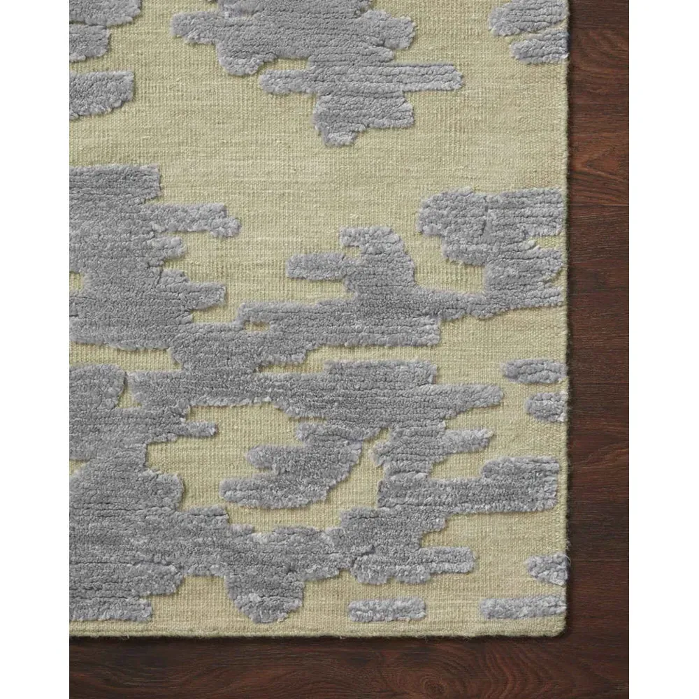 Meliora Patterned Hand Knotted Rug - Grey, Wool