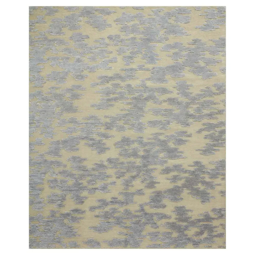 Meliora Patterned Hand Knotted Rug - Grey, Wool