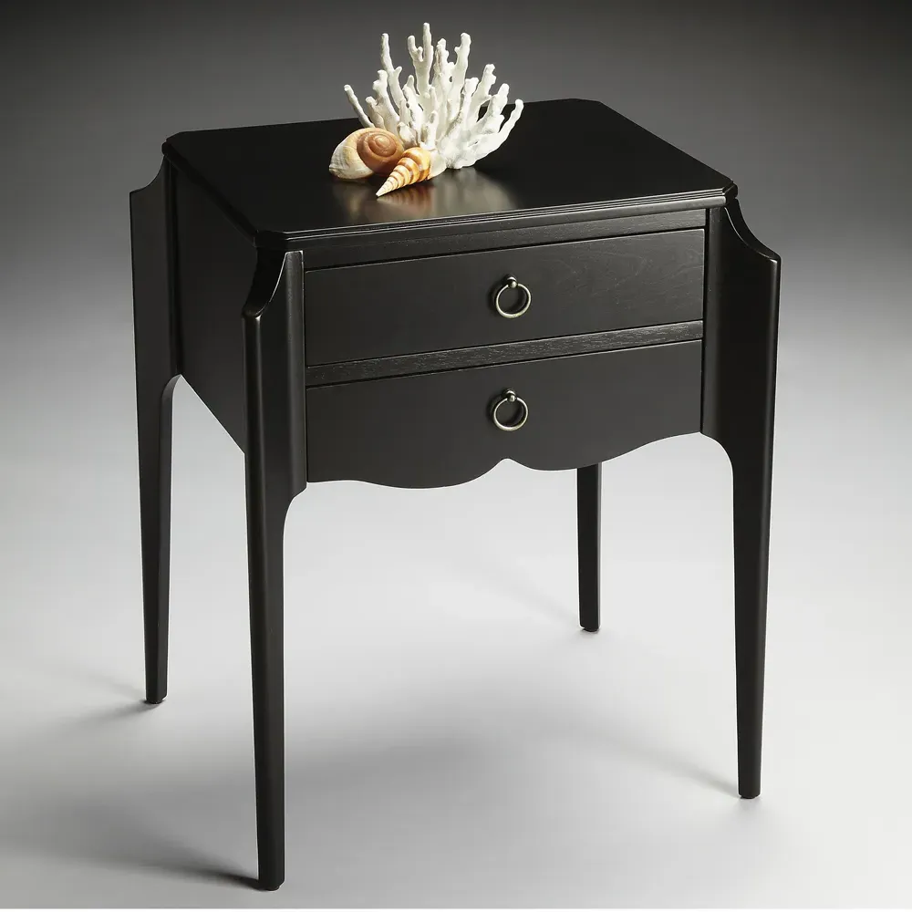 Mell Side End Table - Black, Wood