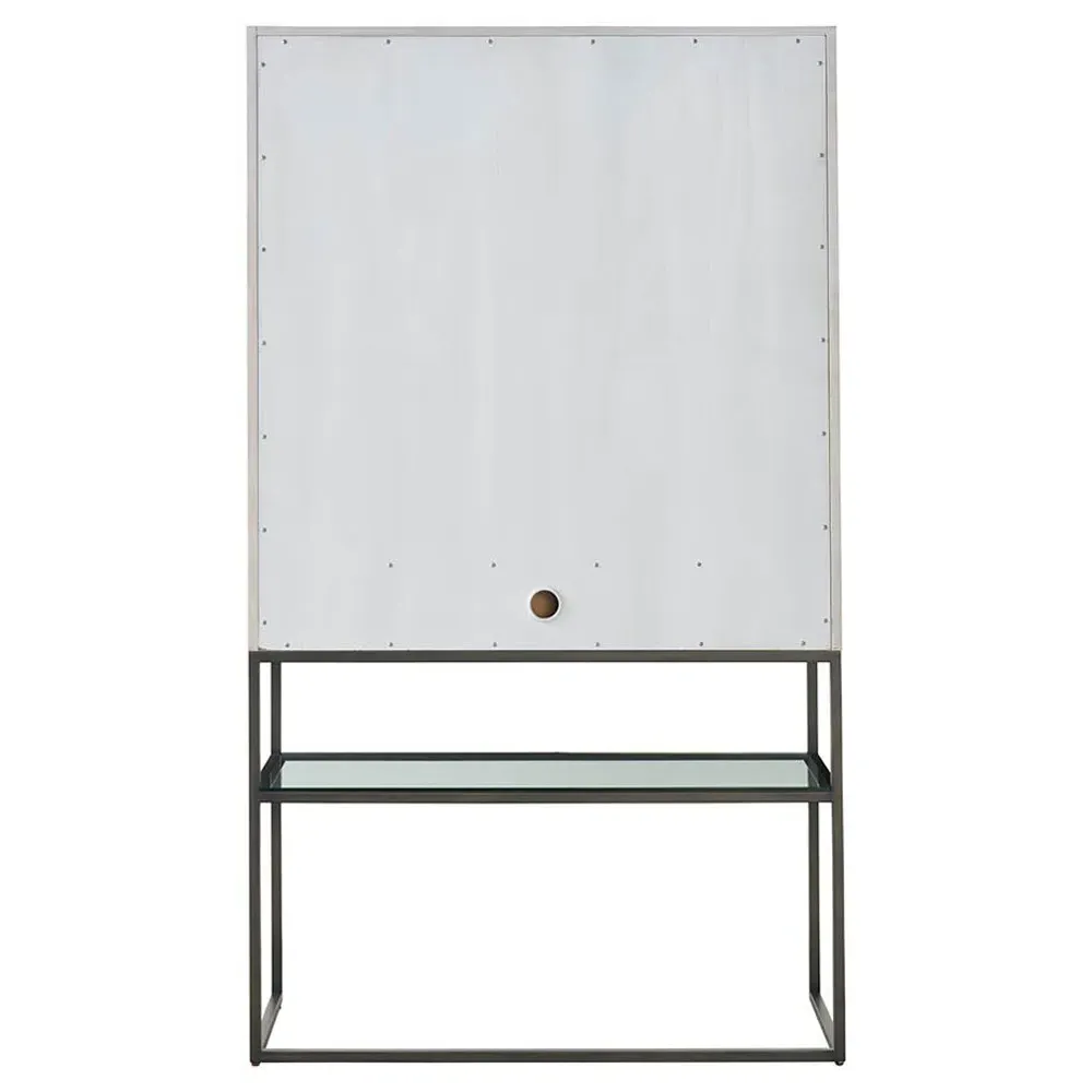 Melody Bar Cabinet with LED Lighting - Cream White, Oak