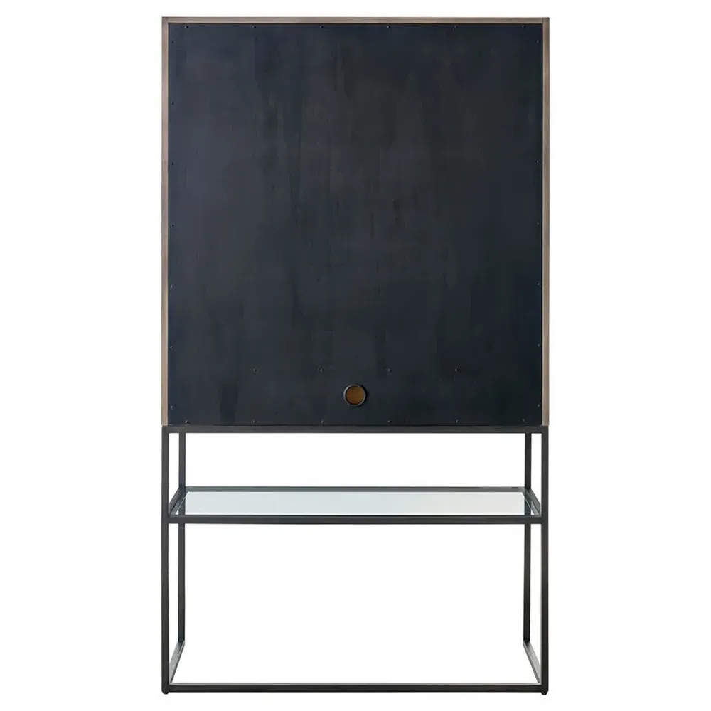 Melody Bar Cabinet with LED Lighting - Grey, Oak