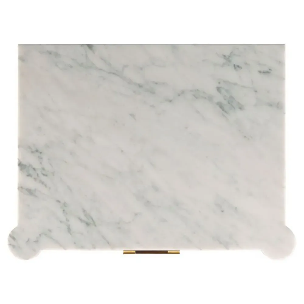 Melrose Carrara Marble Nightstand - Mink, Wood