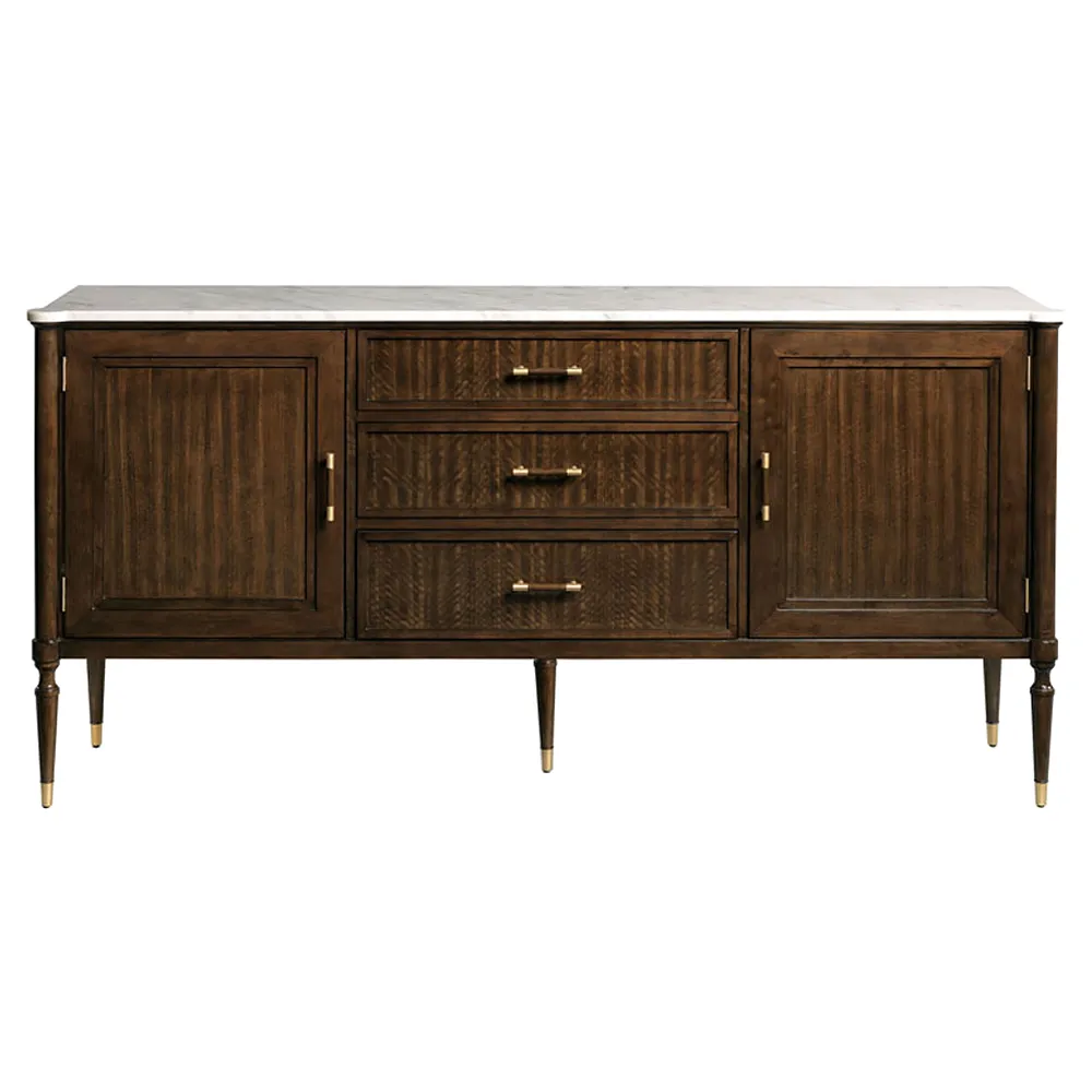 Melrose Sideboard - White Marble, Mink Wood