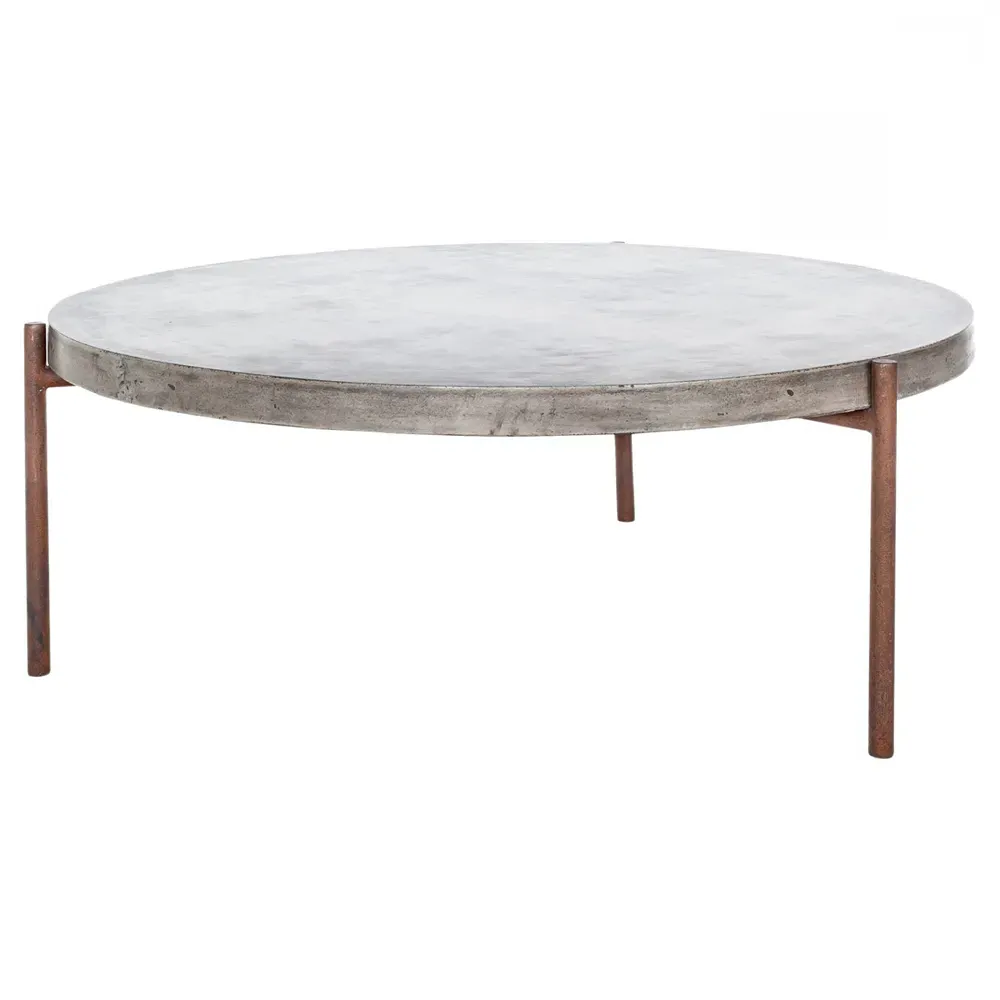 Memphis Round Outdoor Coffee Table - Grey, Concrete