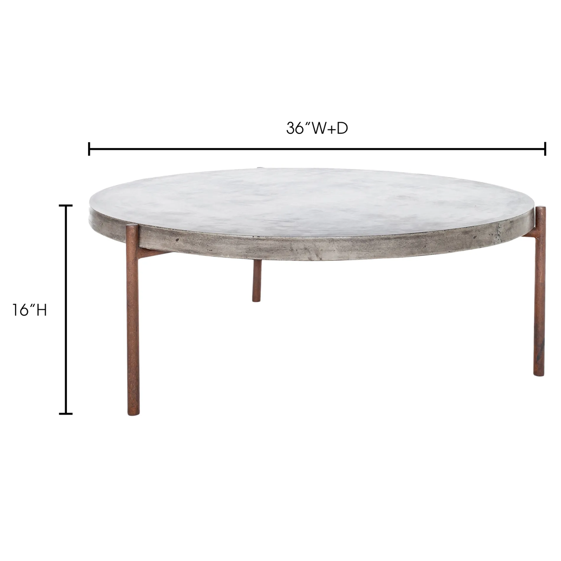 Memphis Round Outdoor Coffee Table - Grey, Concrete