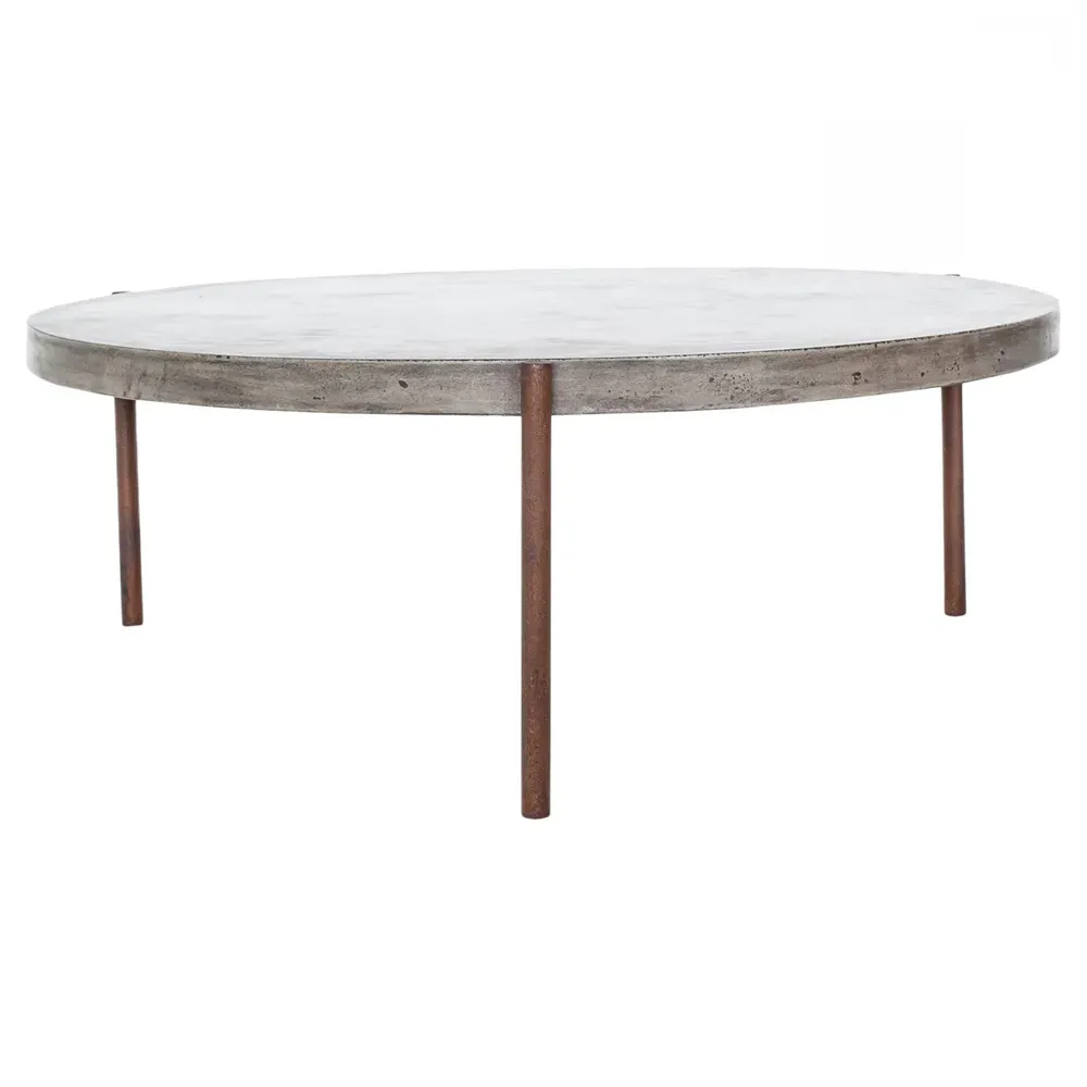 Memphis Round Outdoor Coffee Table - Grey, Concrete image