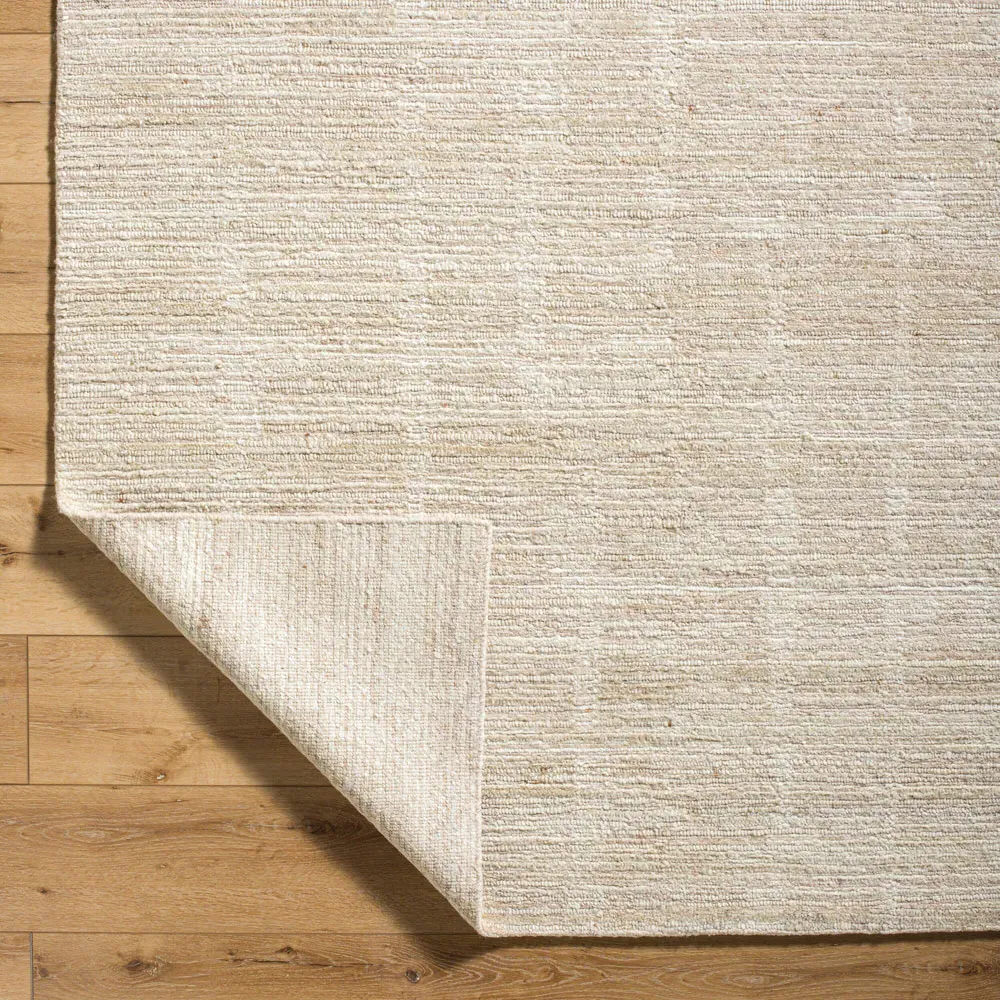 Mendel Grid Patterned Hand Knotted Rug - Beige, Wool