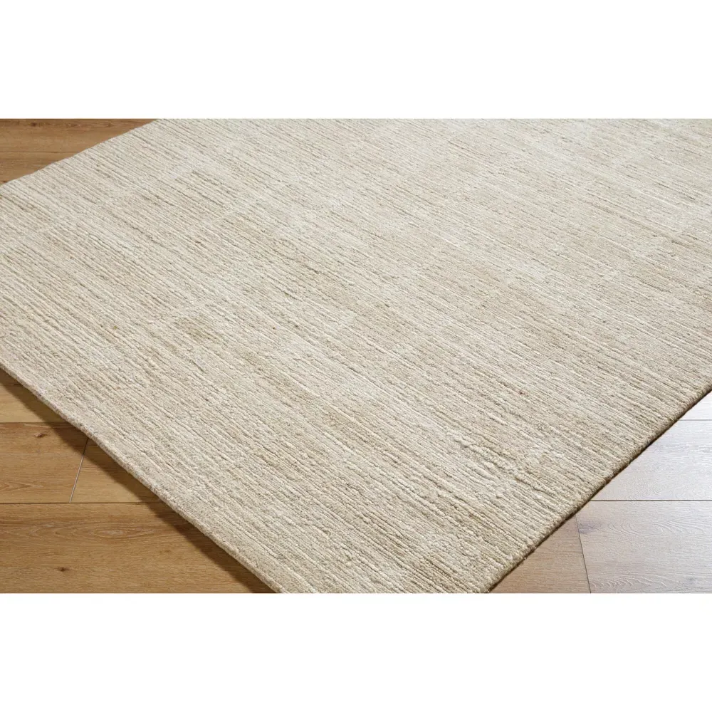 Mendel Grid Patterned Hand Knotted Rug - Beige, Wool