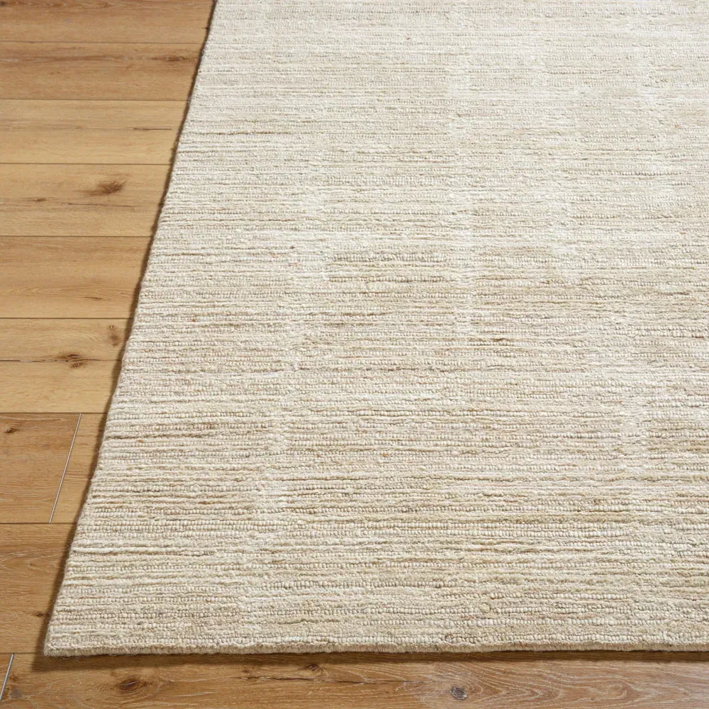 Mendel Grid Patterned Hand Knotted Rug - Beige, Wool