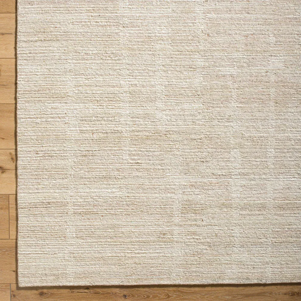 Mendel Grid Patterned Hand Knotted Rug - Beige, Wool
