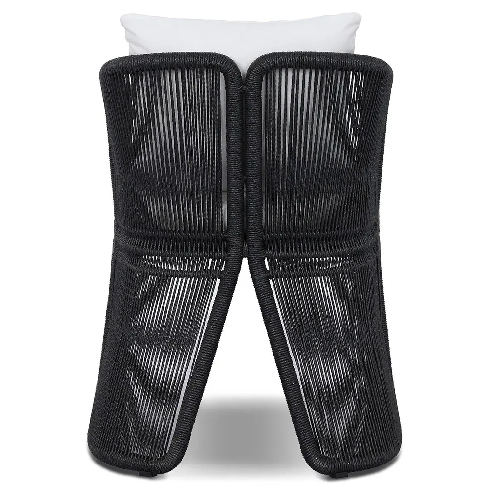 Mercer Rope Outdoor Dining Arm Chair - Black, Polyethylene