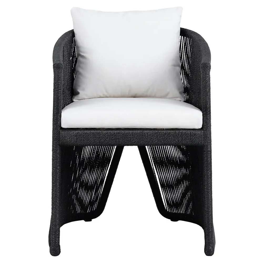Mercer Rope Outdoor Dining Arm Chair - Black, Polyethylene image