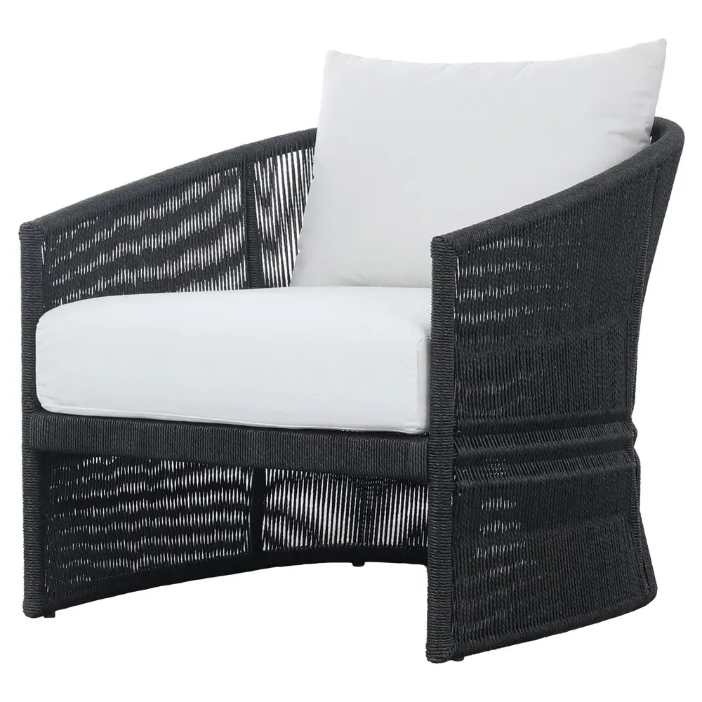 Mercer Woven Outdoor Dining Arm Chair - Black, Polyethylene image