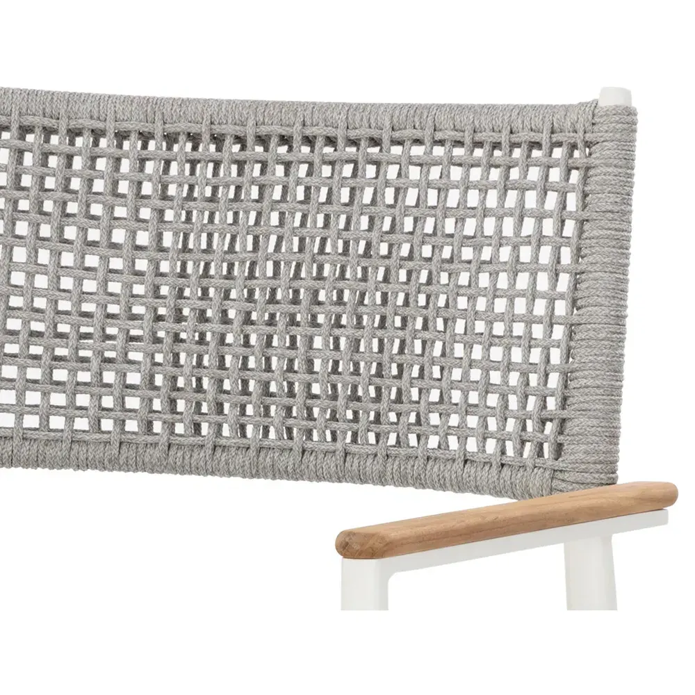 Mercia Outdoor Dining Arm Chair Set of 2 - White, Woven Rope