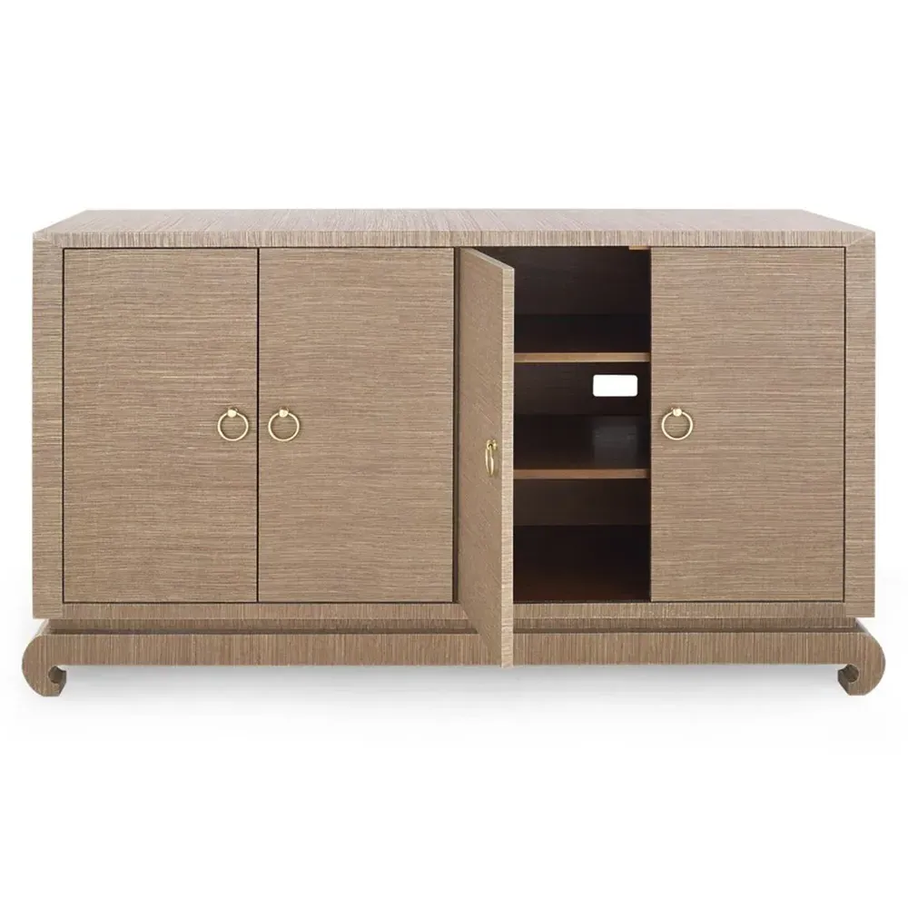 Meredith Chow Cabinet - Brown, Grasscloth
