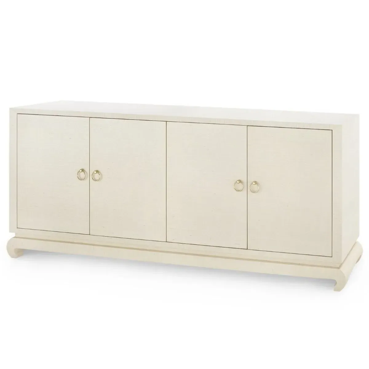 Meredith Media Cabinet - Beige, Grasscloth