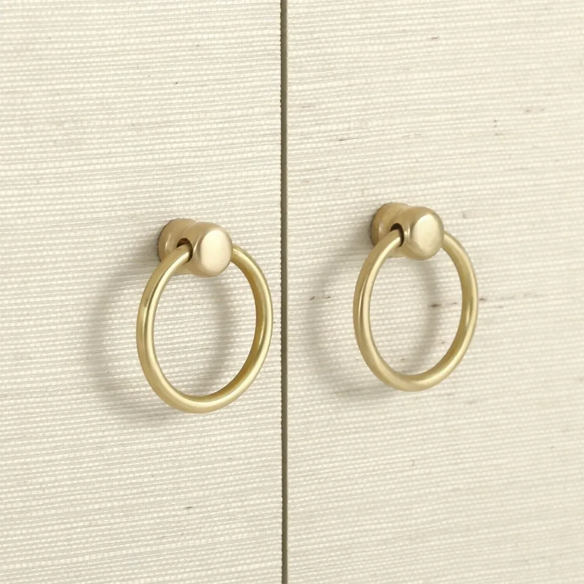 Meredith Media Cabinet - Beige, Grasscloth