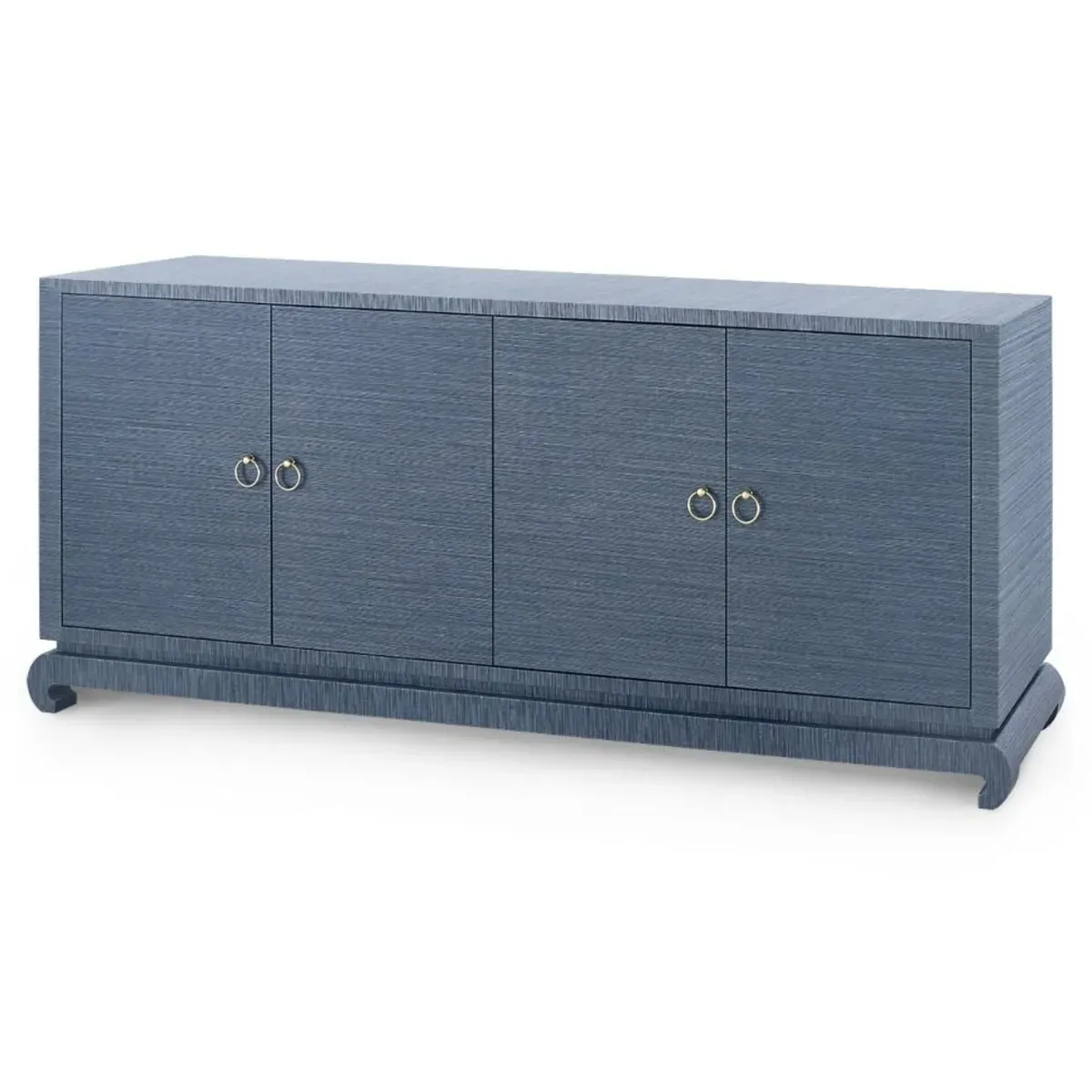Meredith Media Cabinet - Blue, Grasscloth