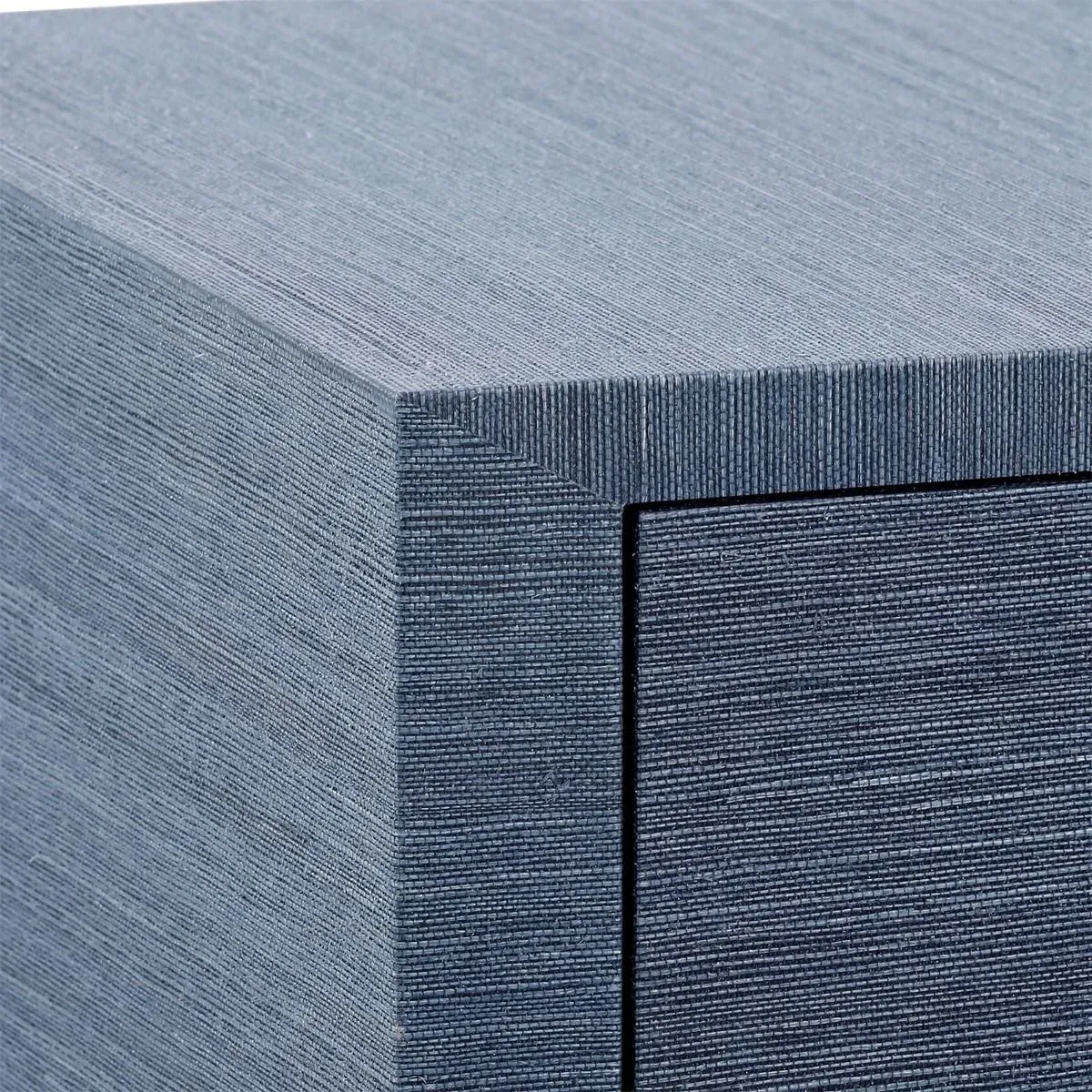 Meredith Media Cabinet - Blue, Grasscloth