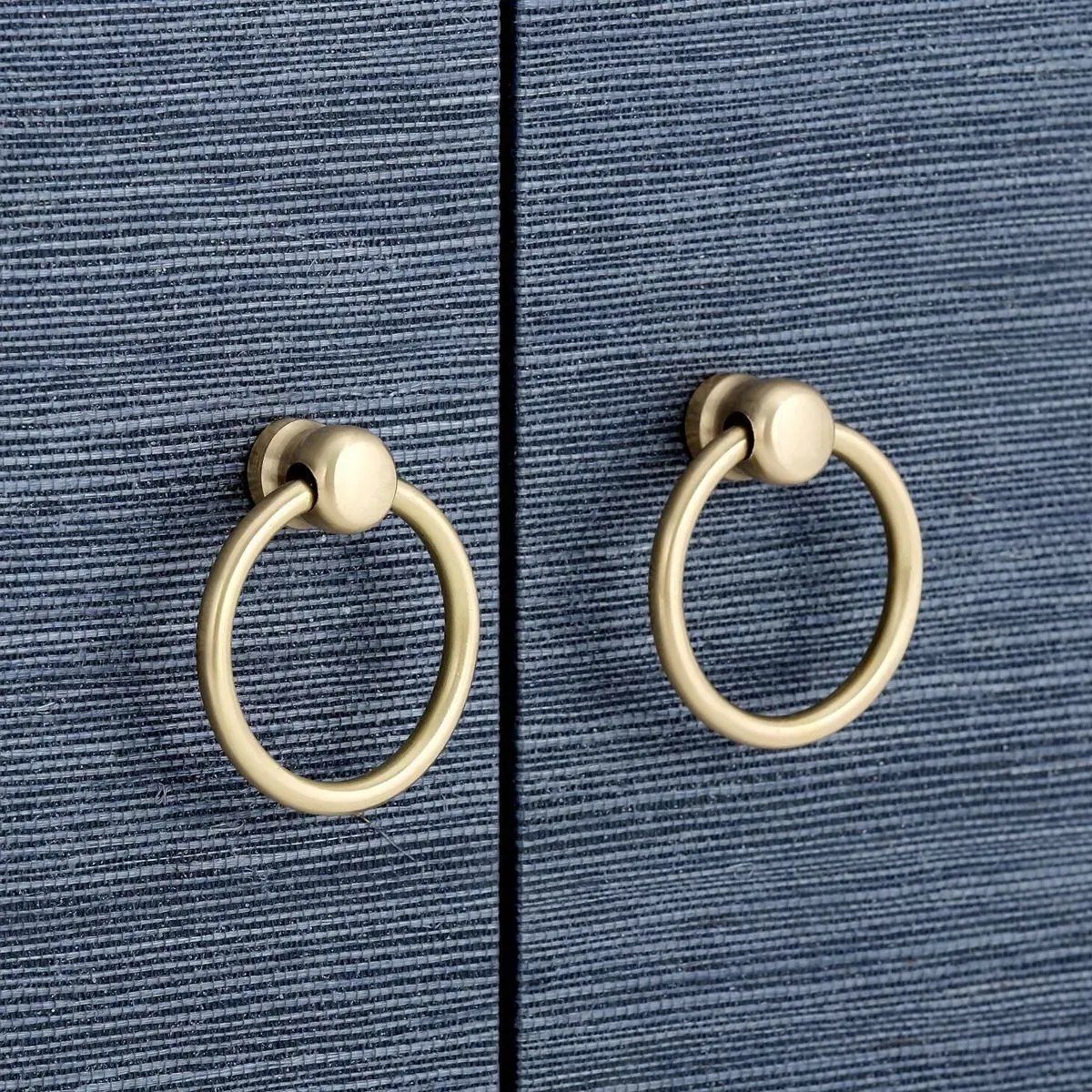 Meredith Media Cabinet - Blue, Grasscloth