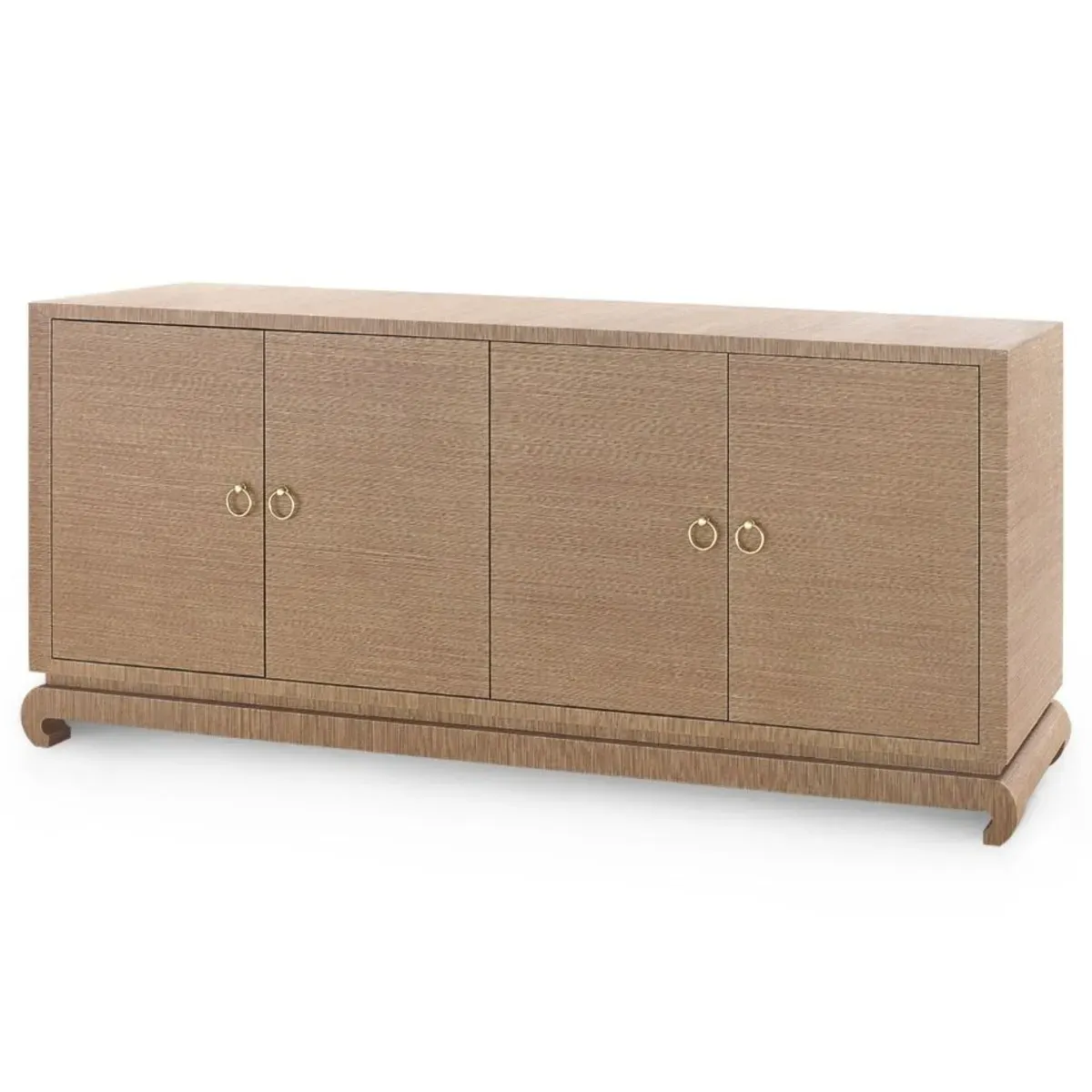 Meredith Media Cabinet - Brown, Grasscloth