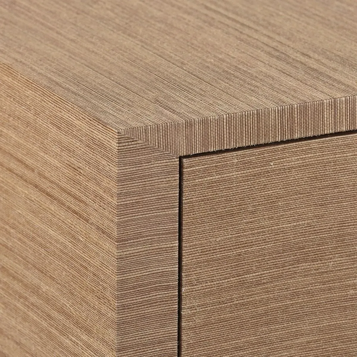 Meredith Media Cabinet - Brown, Grasscloth