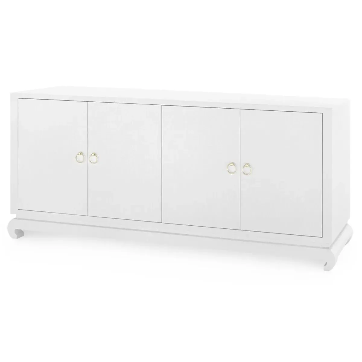Meredith Media Cabinet - White, Grasscloth