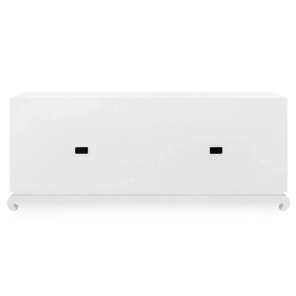 Meredith Media Cabinet - White, Grasscloth