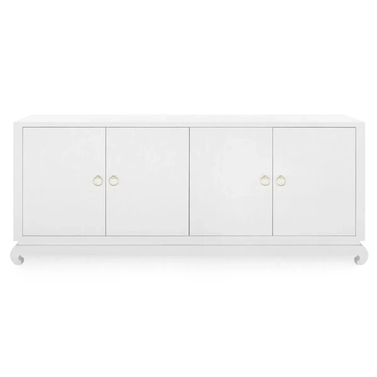 Meredith Media Cabinet - White, Grasscloth
