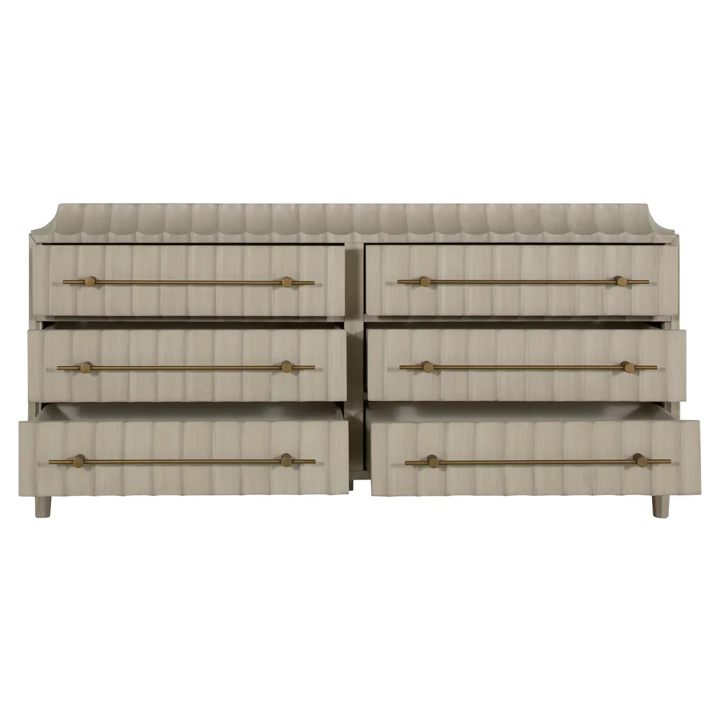 Merigold Double Dresser - Sesame White, Metal
