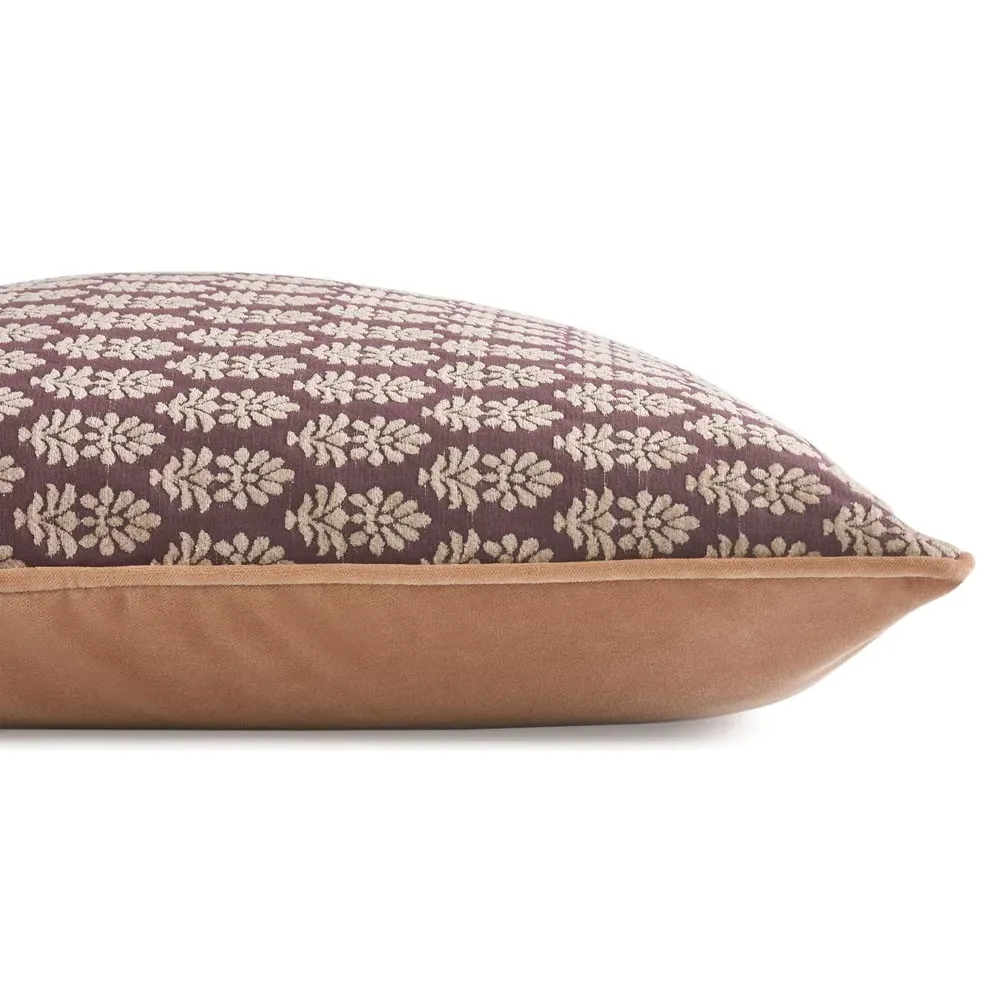 Merritt Embroidered Throw Pillow - Brown